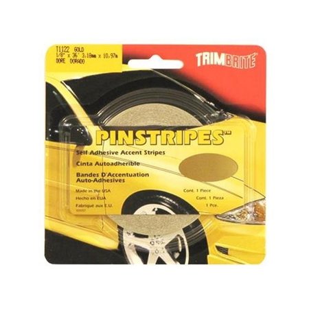 TRIMBRITE TRIMBRITE T1122 Pinstripe Tape; Gold; 0.12 In. X 36 Ft. T18-T1122